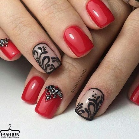 nail-art-designs-in-red-colour-60_13 Nail art designs în culoarea roșie