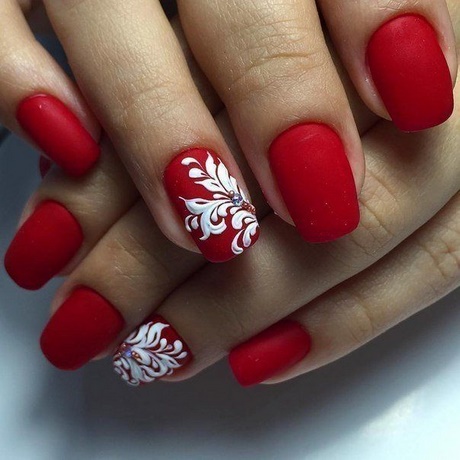 nail-art-for-red-nail-polish-35_7 Nail art pentru lac de unghii roșu