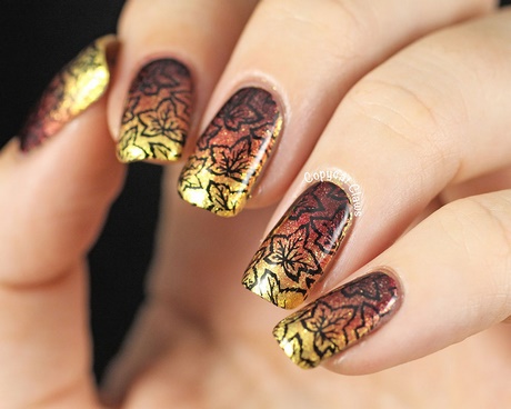 nail-art-gold-leaf-92_10 Nail art frunze de aur