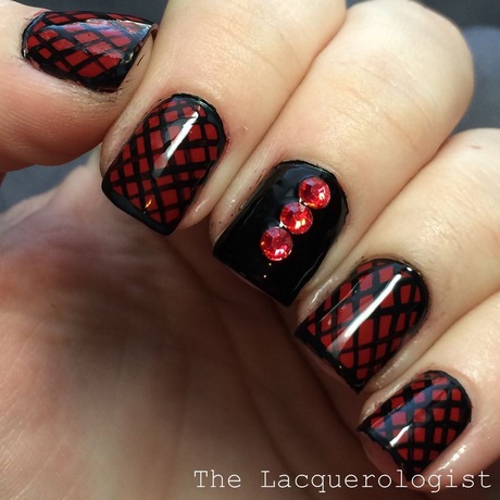 nail-art-in-red-and-black-96_20 Nail art în roșu și negru