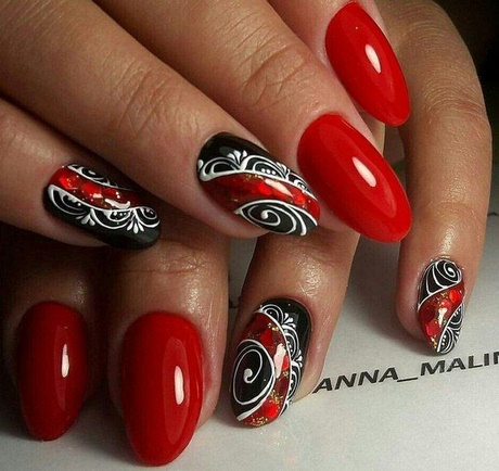 nail-art-in-red-and-black-96_4 Nail art în roșu și negru