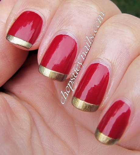 nail-art-in-red-and-gold-79_17 Nail art în roșu și aur