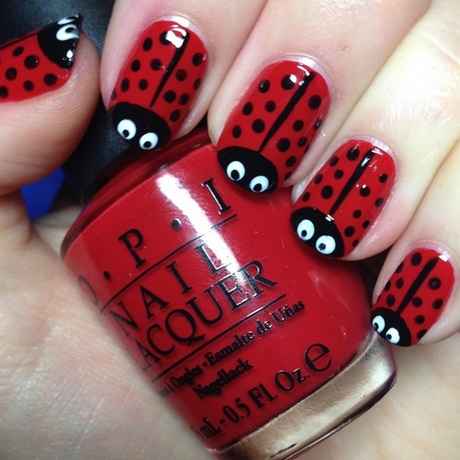 nail-art-on-red-nails-49_10 Nail art pe unghiile roșii