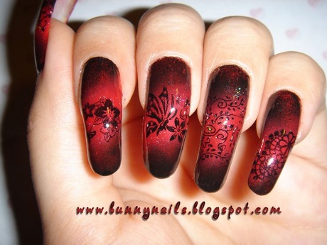 nail-art-red-black-57_8 Nail art roșu negru