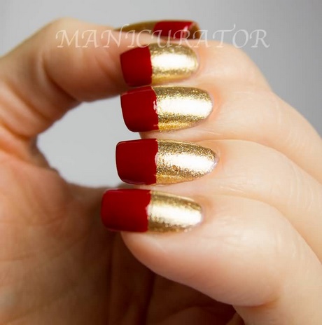 nail-art-red-gold-43_15 Nail art Aur Roșu
