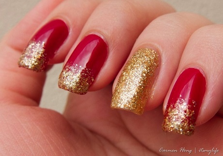 nail-art-red-gold-43_5 Nail art Aur Roșu