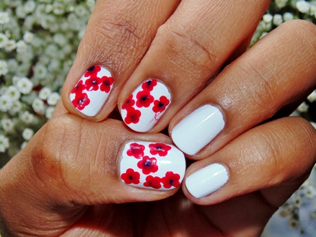 nail-art-red-white-38_12 Nail art roșu alb