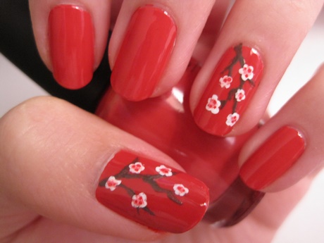 nail-designs-on-red-nail-polish-28_5 Modele de unghii pe lac de unghii roșu