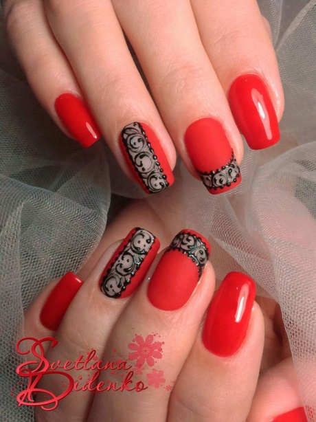 nail-designs-with-red-nail-polish-46_15 Modele de unghii cu lac de unghii roșu