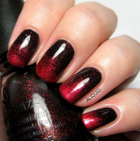 nails-black-red-35 Cuie negru roșu