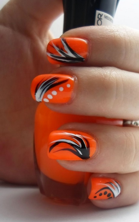 orange-and-black-nails-96_16 Unghii portocalii și negre