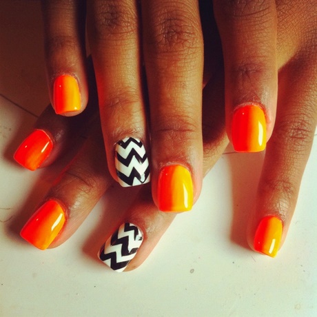 orange-and-black-nails-96_8 Unghii portocalii și negre