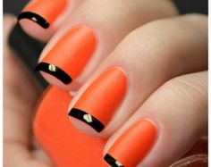 orange-and-black-nails-96_9 Unghii portocalii și negre