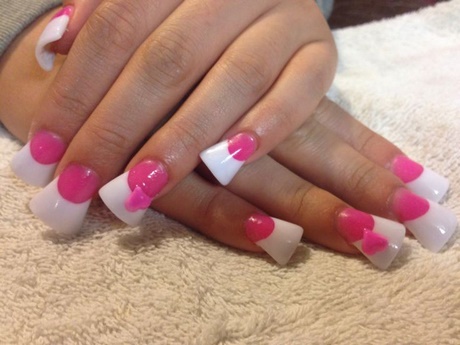pink-and-white-acrylic-nails-21_3 Unghii acrilice roz și alb