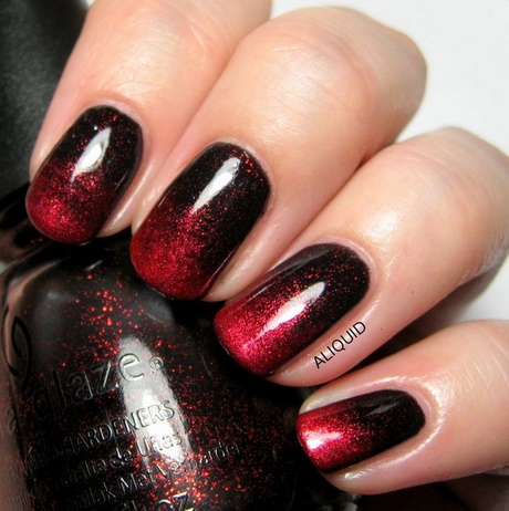 red-and-black-nail-polish-60_10 Lac de unghii roșu și negru