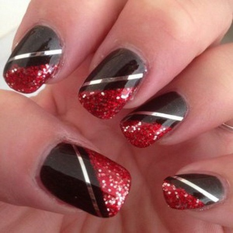 red-and-black-nail-polish-60_20 Lac de unghii roșu și negru