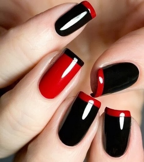 red-and-black-nail-polish-60_7 Lac de unghii roșu și negru