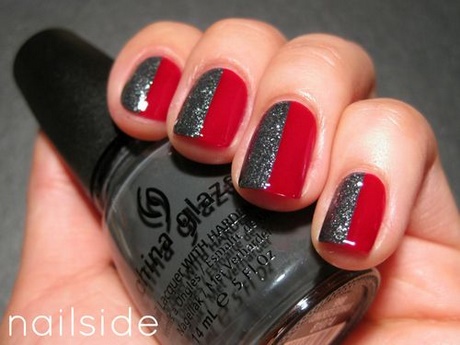 red-and-grey-nail-art-35_3 Arta unghiilor roșii și gri