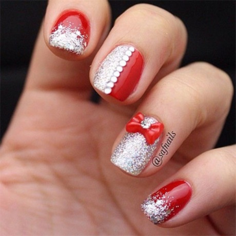 red-and-silver-nail-art-37_16 Arta unghiilor roșii și argintii