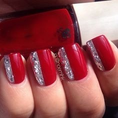 red-and-silver-nail-art-37_17 Arta unghiilor roșii și argintii