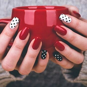 red-and-white-gel-nails-29_13 Unghii cu gel roșu și alb