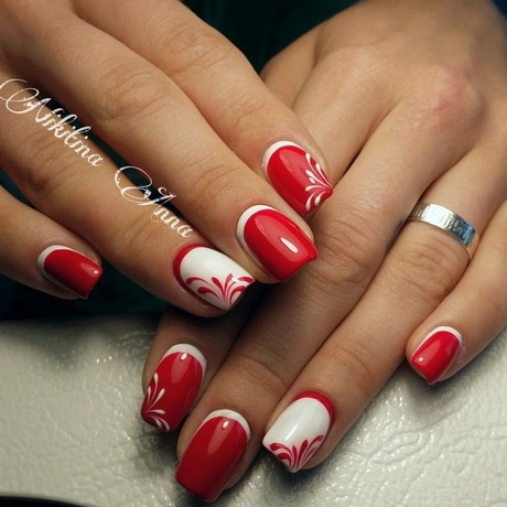 red-and-white-gel-nails-29_7 Unghii cu gel roșu și alb