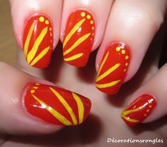 red-and-yellow-nail-designs-23 Modele de unghii roșii și galbene