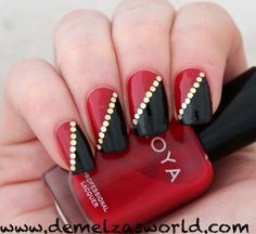 red-black-silver-nail-designs-91_15 Modele de unghii roșu negru argintiu