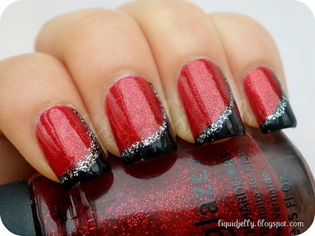 red-black-silver-nail-designs-91_2 Modele de unghii roșu negru argintiu