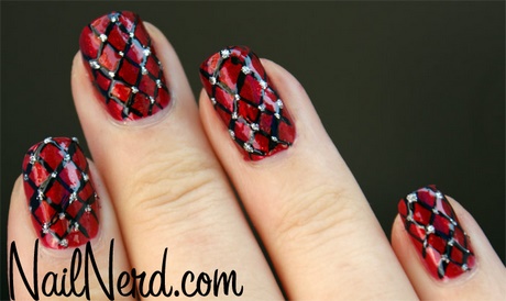 red-black-silver-nail-designs-91_8 Modele de unghii roșu negru argintiu