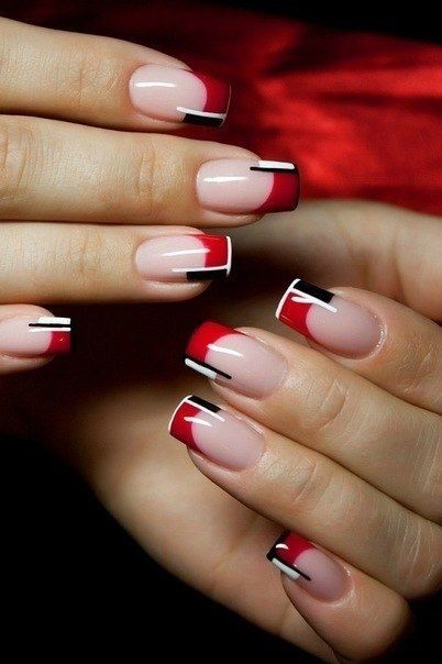 red-french-nail-designs-55 Modele de unghii roșii franceze