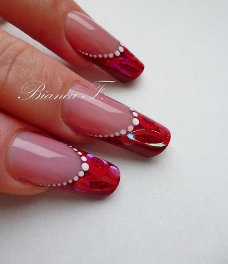 red-french-nail-designs-55_13 Modele de unghii roșii franceze