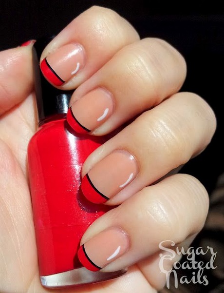red-french-nail-designs-55_15 Modele de unghii roșii franceze