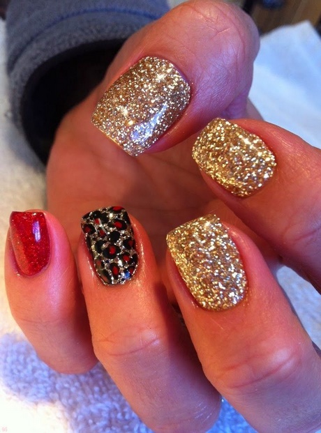 red-gold-and-black-nail-designs-20_14 Modele de unghii de aur roșu și negru