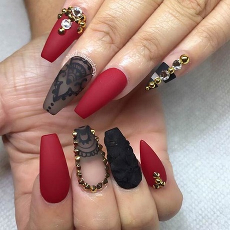red-gold-and-black-nail-designs-20_4 Modele de unghii de aur roșu și negru