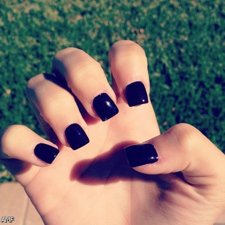 short-black-acrylic-nails-93_15 Unghii scurte acrilice negre