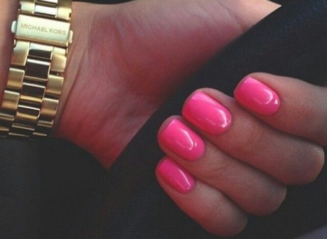 short-pink-nails-24_19 Unghii scurte roz