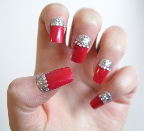 silver-and-red-nail-art-96_6 Argint și roșu nail art