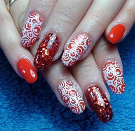 white-red-nail-art-70_8 Alb roșu nail art