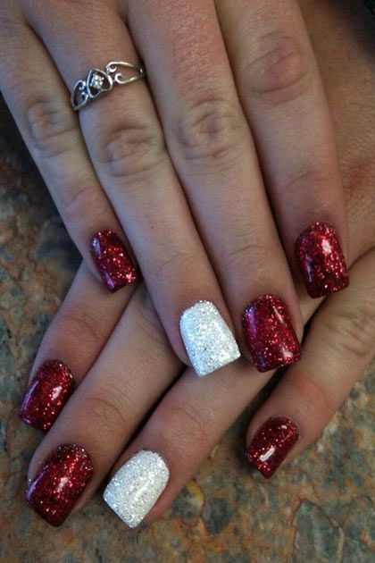 acrylic-christmas-nail-designs-15_16 Modele acrilice de unghii de Crăciun