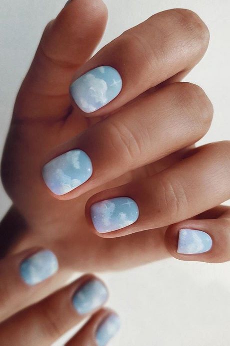 baby-blue-gel-nail-designs-31_19 Modele de unghii cu gel albastru pentru copii