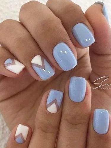 baby-blue-gel-nail-designs-31_5 Modele de unghii cu gel albastru pentru copii