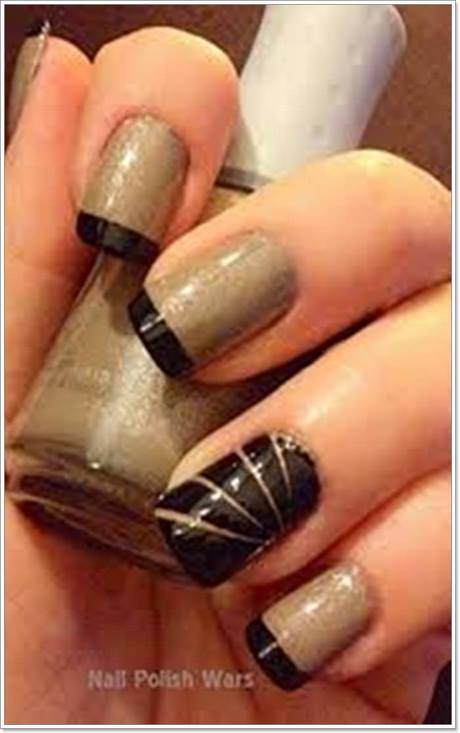 beige-and-black-nail-designs-32_19 Modele de unghii bej și negru