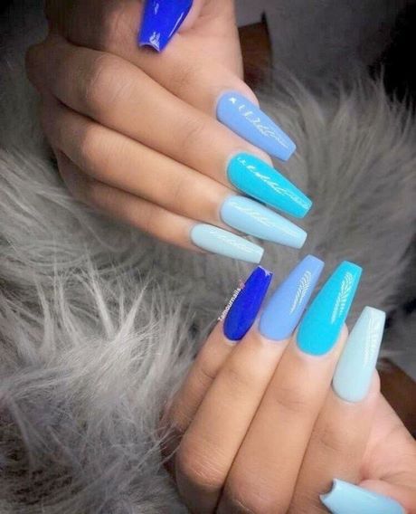 blue-fake-nail-designs-39_19 Albastru modele de unghii false