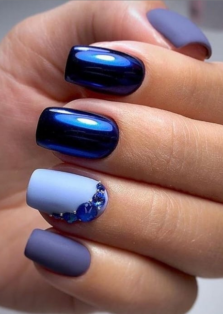 blue-short-nail-designs-45_4 Modele de unghii scurte albastre
