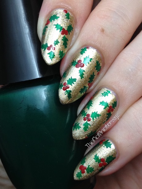 christmas-holly-nails-41_12 Crăciun holly cuie
