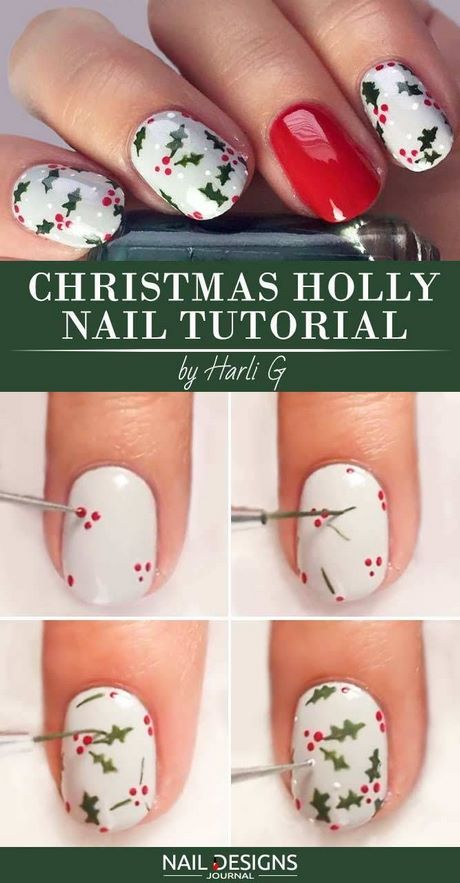 christmas-holly-nails-41_6 Crăciun holly cuie