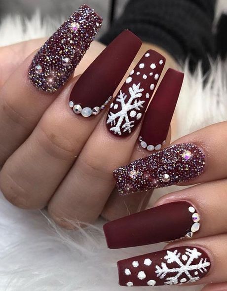 christmas-nail-designs-coffin-92_18 Modele de unghii de Crăciun sicriu