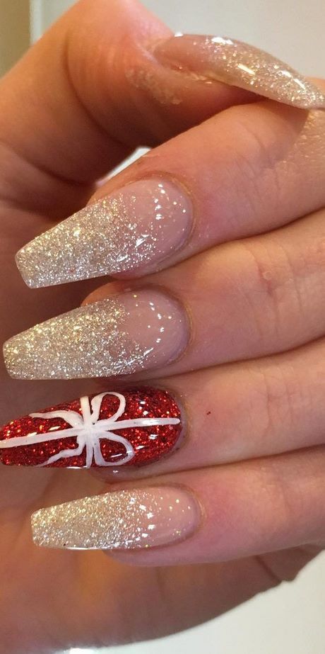 christmas-nails-acrylic-simple-99_9 Cuie de Crăciun acrilic simplu