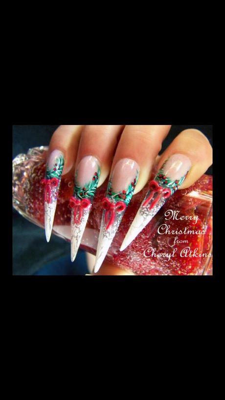 christmas-stiletto-nail-designs-39_14 Modele de unghii stiletto de Crăciun